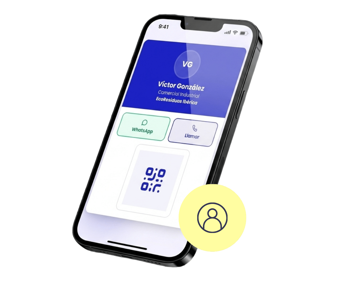 Ejemplo de ficha de CardTrack, tarjeta digital para equipos comerciales
