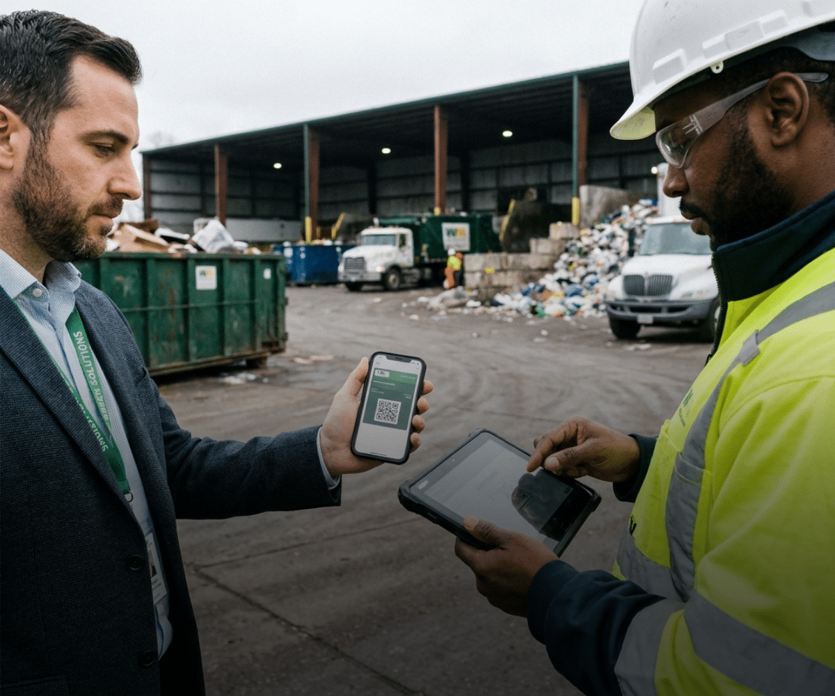 Comercial registrando una visita con CardTrack