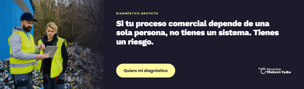 Proceso comercial de empresas de residuos sin digitalizar. Propuesta de implementación de un CRM para todo el equipo comercial.